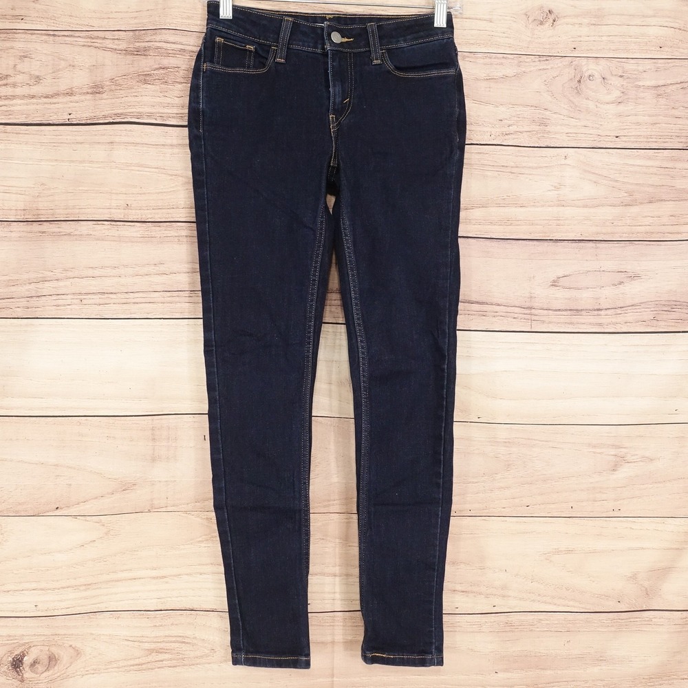 Levi's 535 Super Skinny Jeans Womens 26 Blue Dark Wash Stretch 26x27 Denim